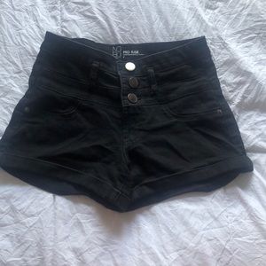 Black Mid-Rise Shorts